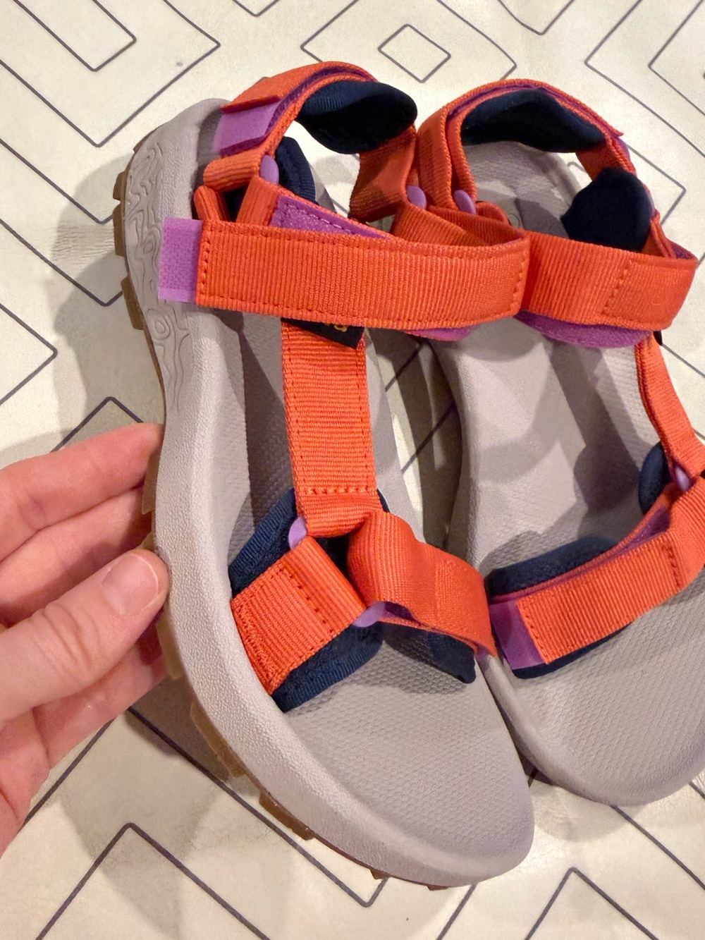 New Teva Orange Double Strap Sandals - Picture 4 of 14